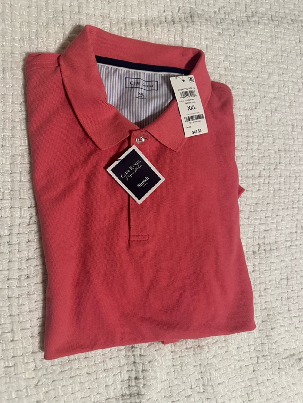 Club Room Coral Men's Polo Shirt - XXL